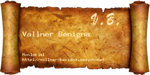 Vallner Benigna névjegykártya